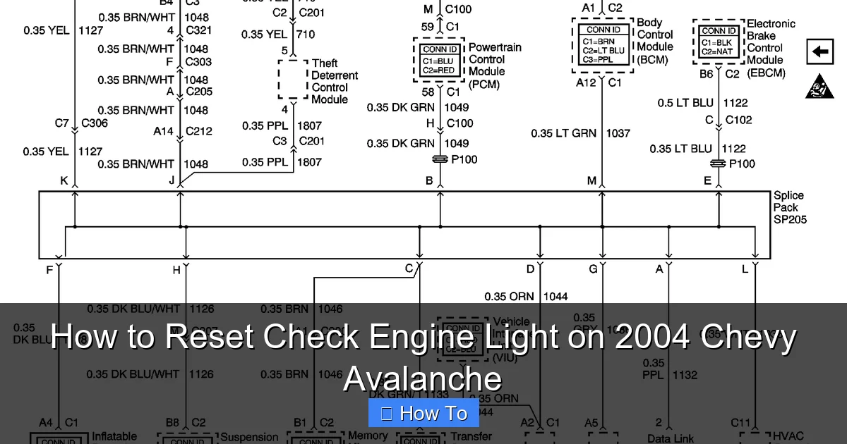 How to Reset Check Engine Light on 2004 Chevy Avalanche
