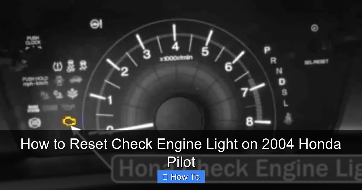 How to Reset Check Engine Light on 2004 Honda Pilot