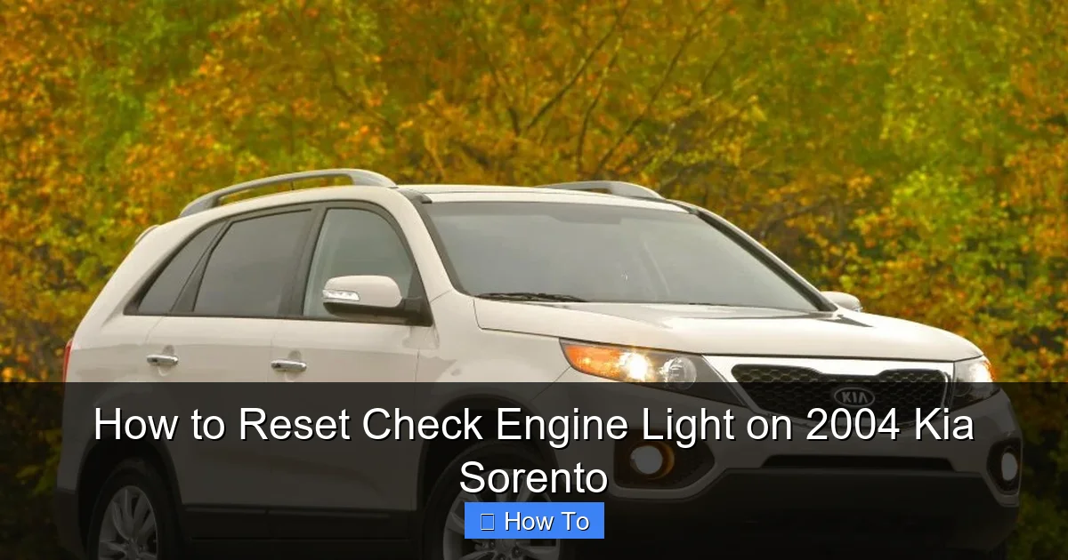 How to Reset Check Engine Light on 2004 Kia Sorento