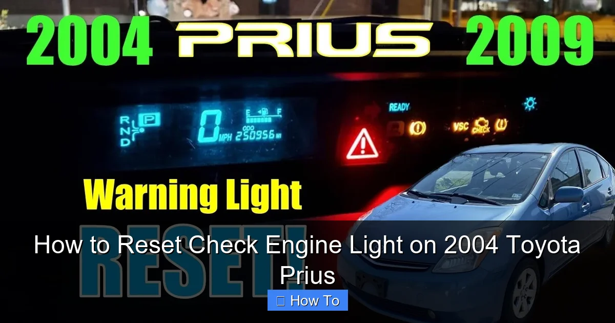 How to Reset Check Engine Light on 2004 Toyota Prius