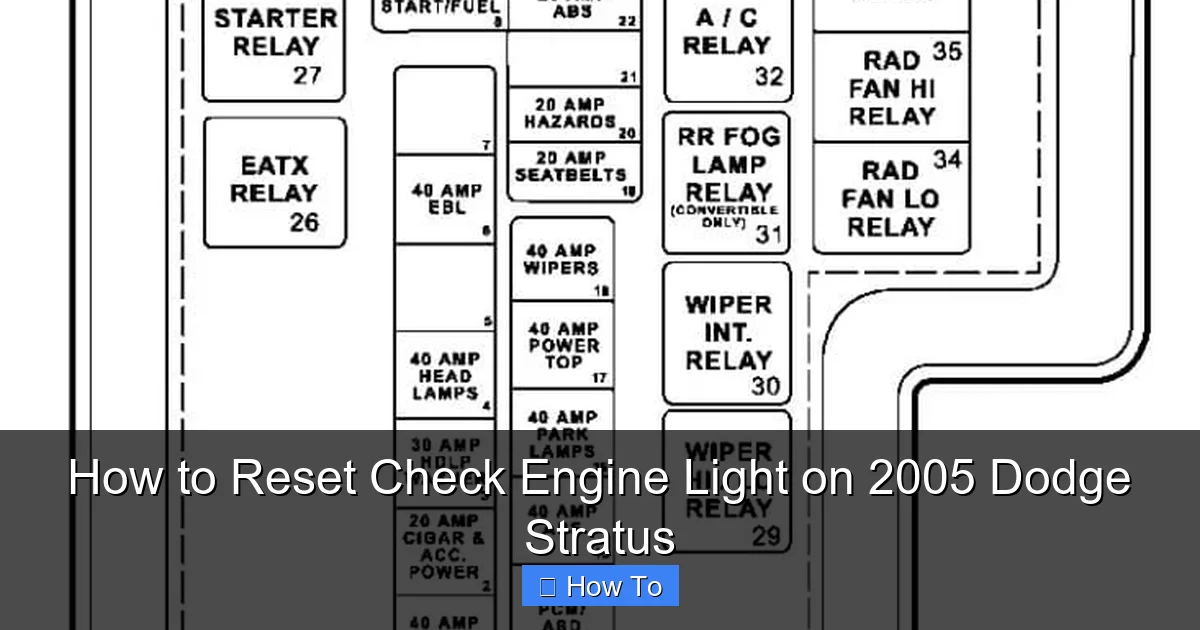 How to Reset Check Engine Light on 2005 Dodge Stratus