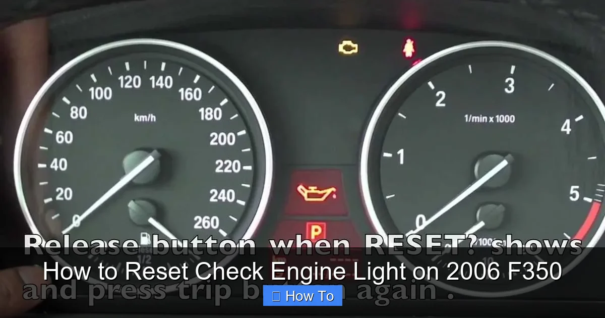 How to Reset Check Engine Light on 2006 F350