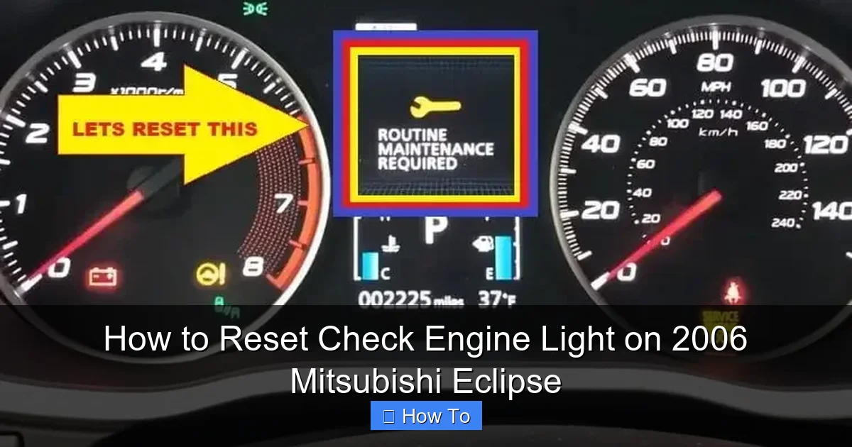 How to Reset Check Engine Light on 2006 Mitsubishi Eclipse