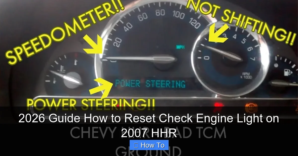 2026 Guide How to Reset Check Engine Light on 2007 HHR