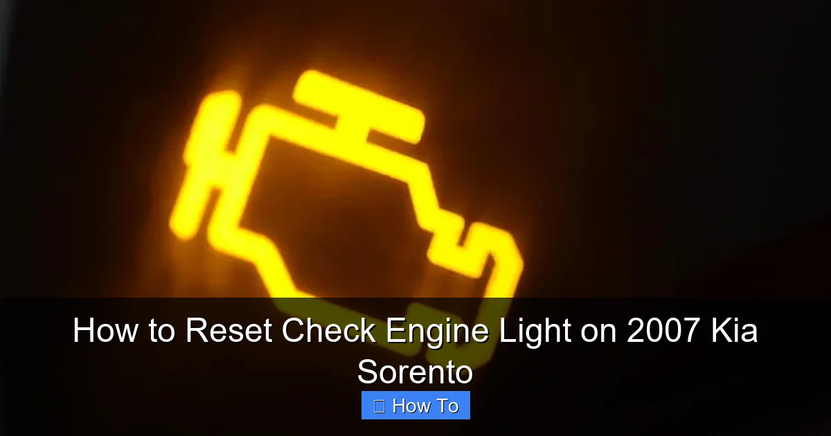 How to Reset Check Engine Light on 2007 Kia Sorento