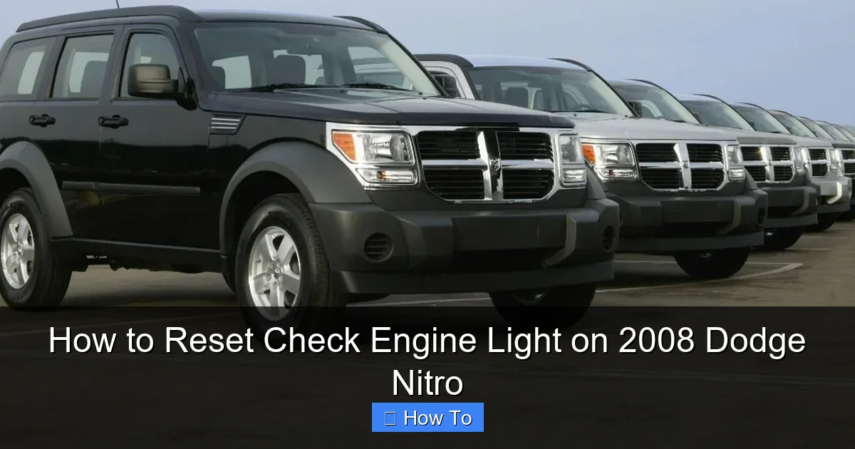 How to Reset Check Engine Light on 2008 Dodge Nitro