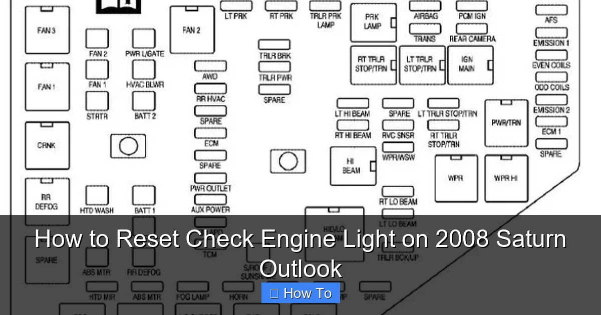 How to Reset Check Engine Light on 2008 Saturn Outlook