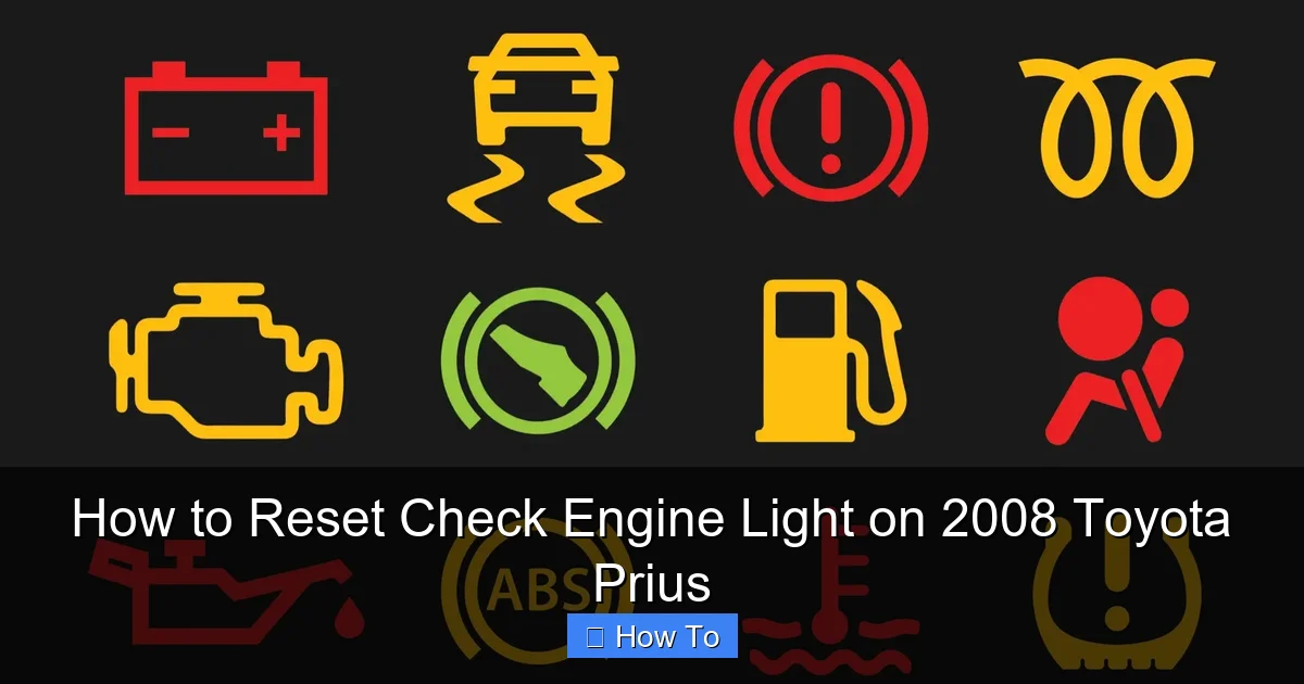 How to Reset Check Engine Light on 2008 Toyota Prius