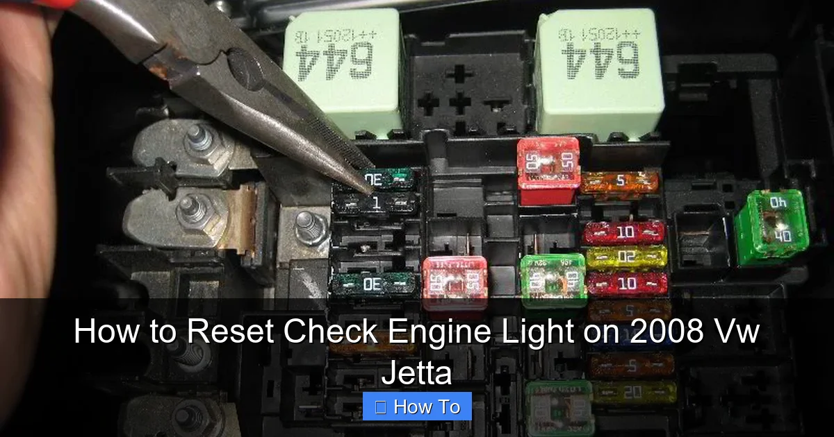 How to Reset Check Engine Light on 2008 Vw Jetta