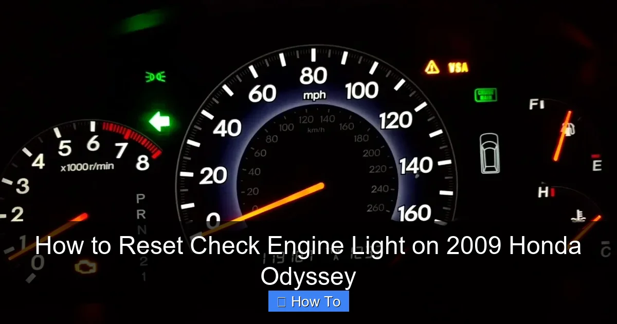 How to Reset Check Engine Light on 2009 Honda Odyssey