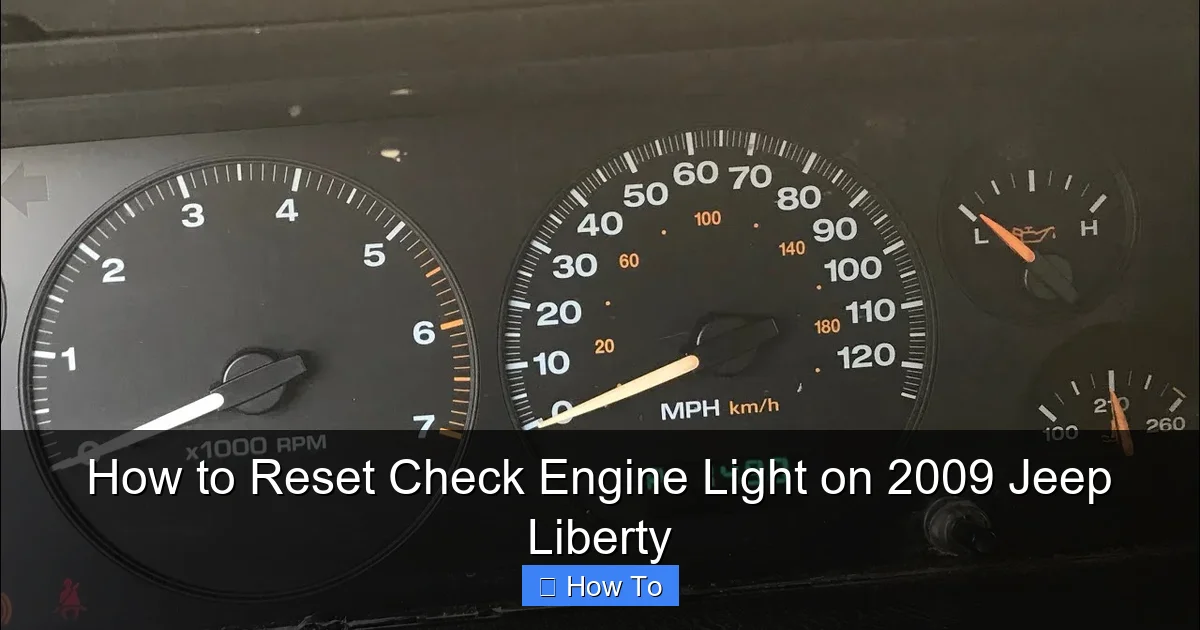 How to Reset Check Engine Light on 2009 Jeep Liberty