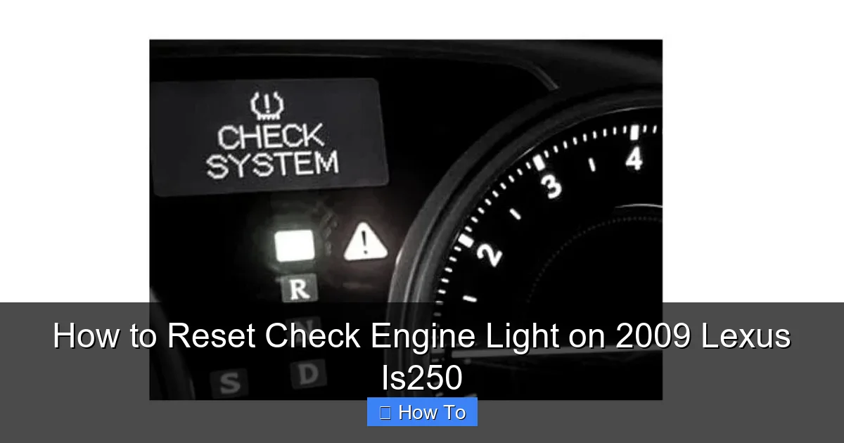 How to Reset Check Engine Light on 2009 Lexus Is250