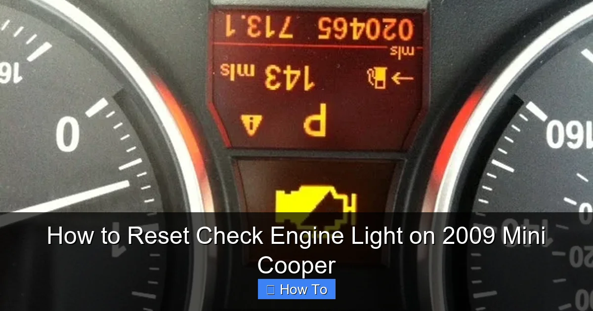 How to Reset Check Engine Light on 2009 Mini Cooper