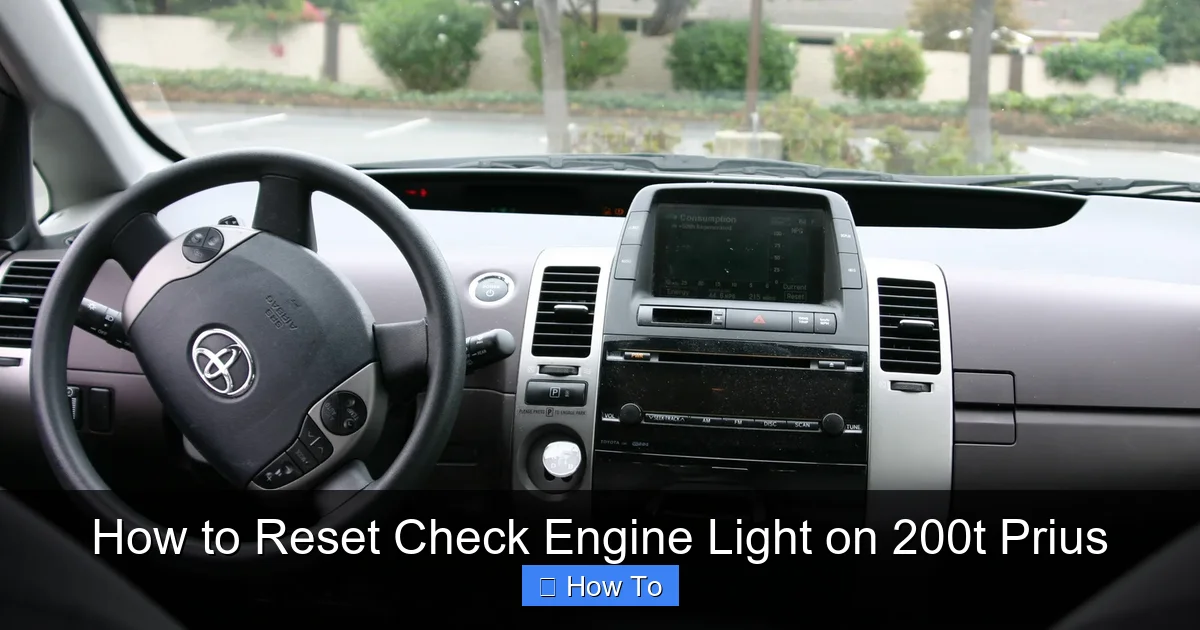 How to Reset Check Engine Light on 200t Prius
