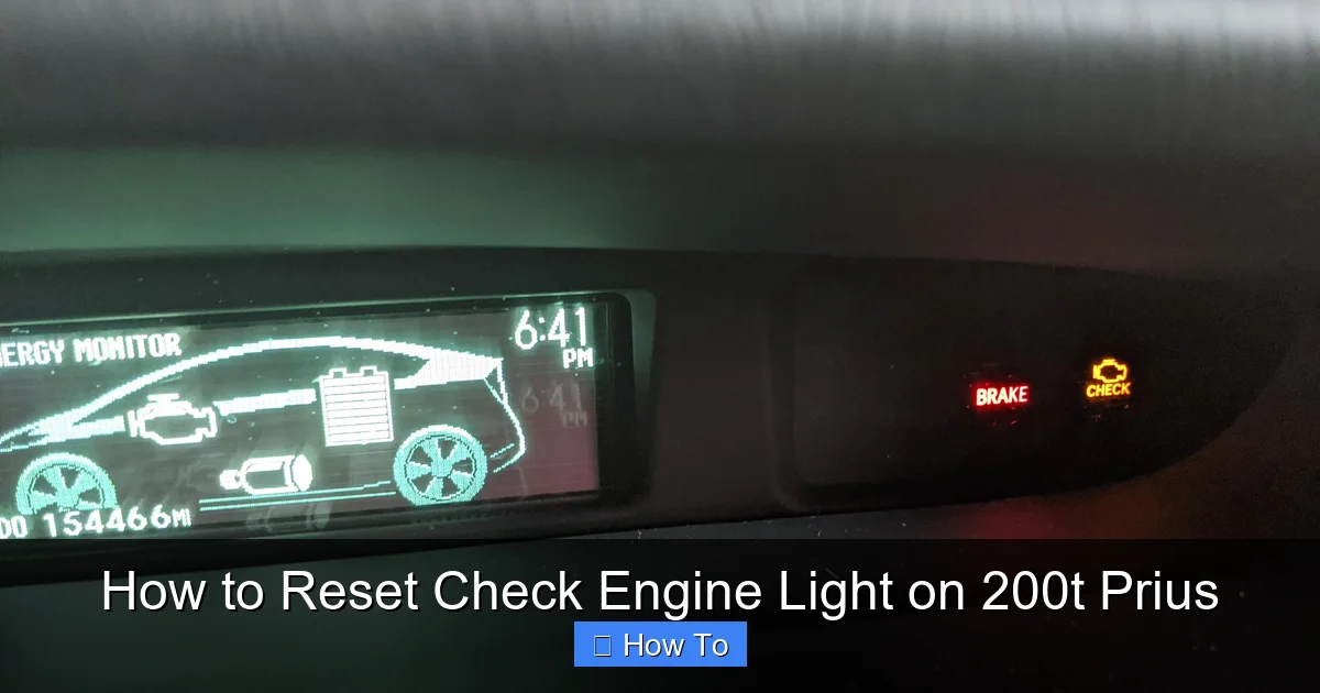 How to Reset Check Engine Light on 200t Prius