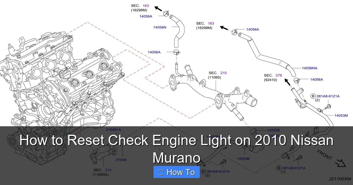 How to Reset Check Engine Light on 2010 Nissan Murano