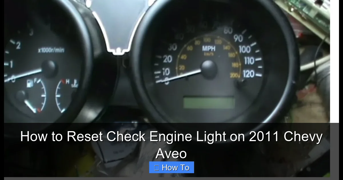 How to Reset Check Engine Light on 2011 Chevy Aveo