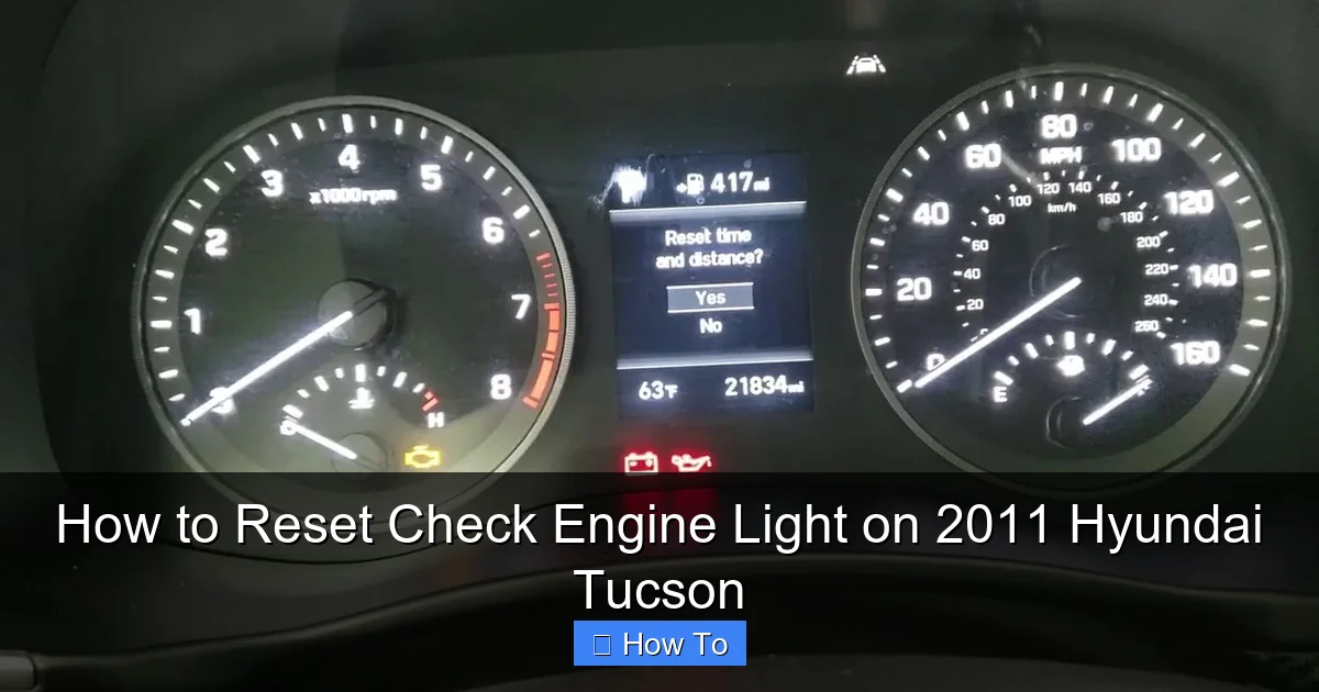 How to Reset Check Engine Light on 2011 Hyundai Tucson