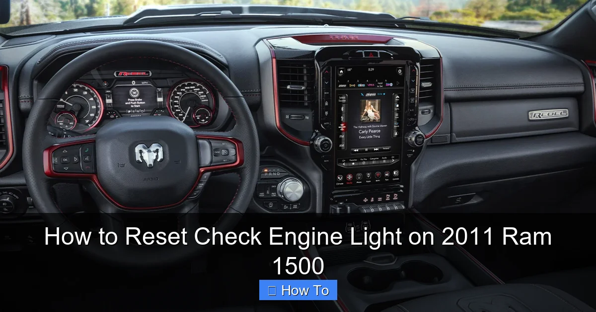 How to Reset Check Engine Light on 2011 Ram 1500