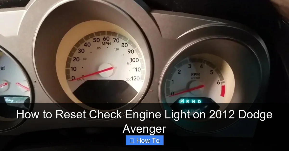 How to Reset Check Engine Light on 2012 Dodge Avenger