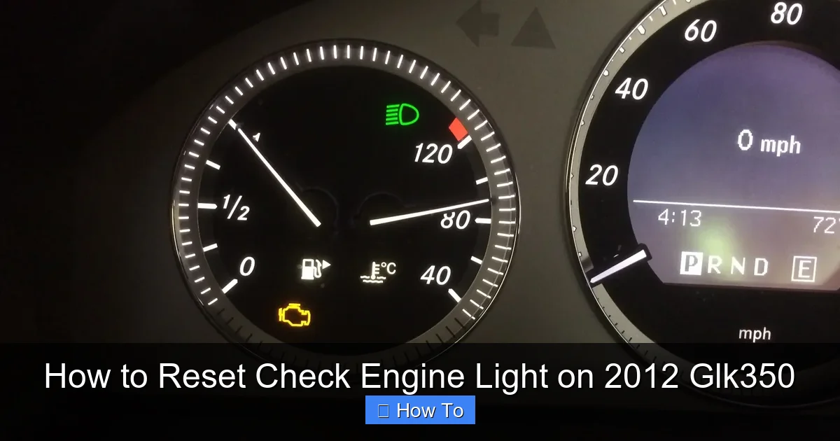 How to Reset Check Engine Light on 2012 Glk350
