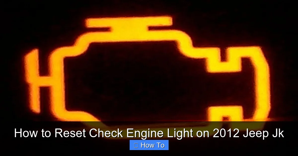 How to Reset Check Engine Light on 2012 Jeep Jk