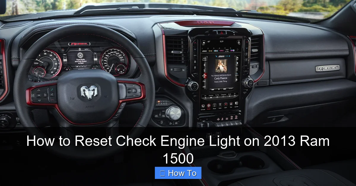 How to Reset Check Engine Light on 2013 Ram 1500