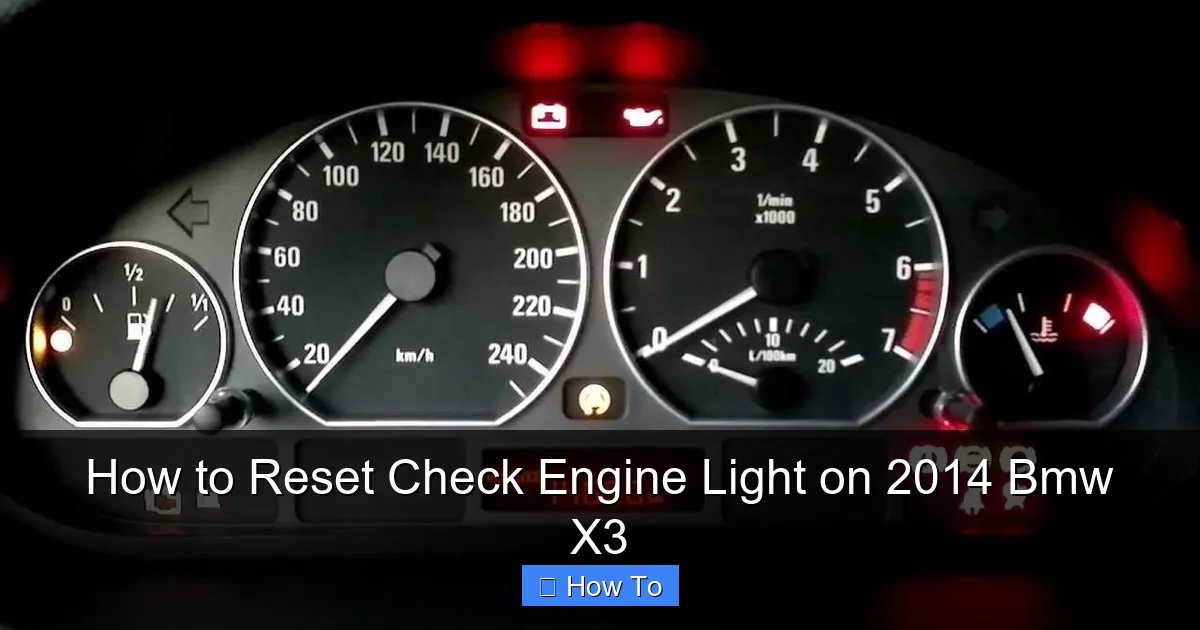 How to Reset Check Engine Light on 2014 Bmw X3