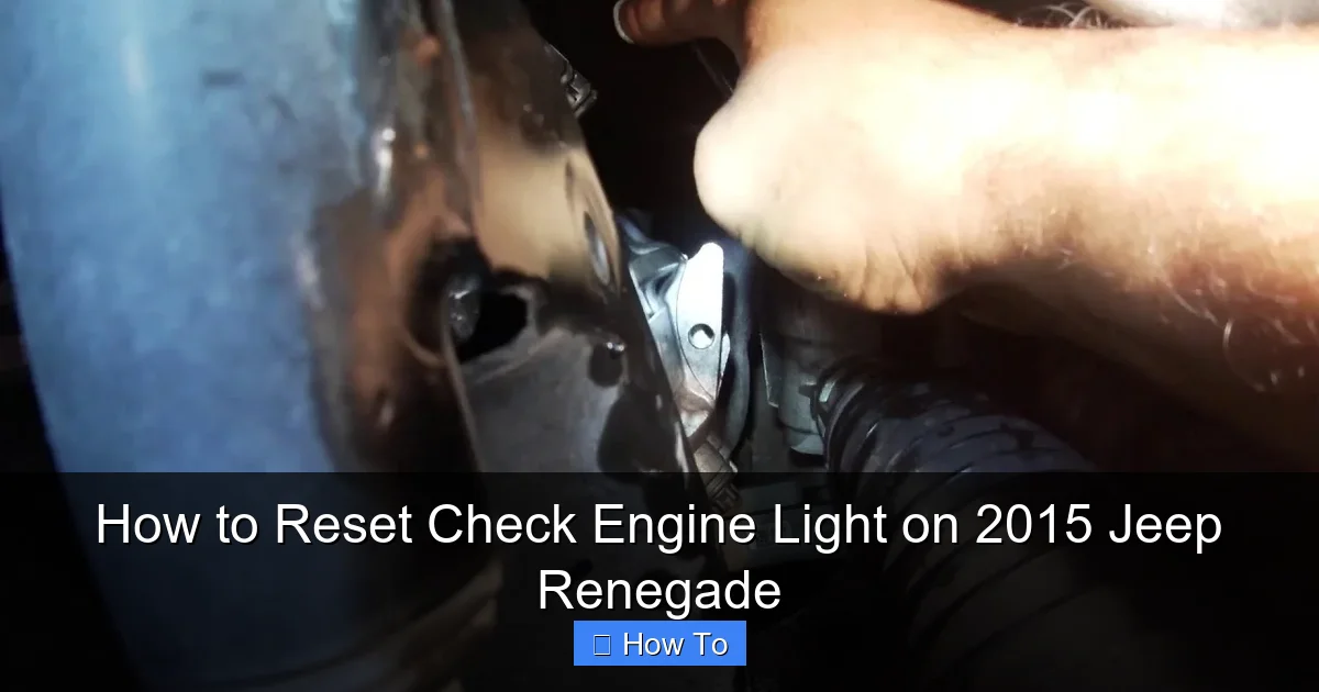 How to Reset Check Engine Light on 2015 Jeep Renegade
