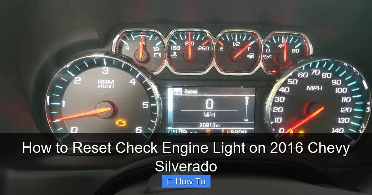 How to Reset Check Engine Light on 2016 Chevy Silverado