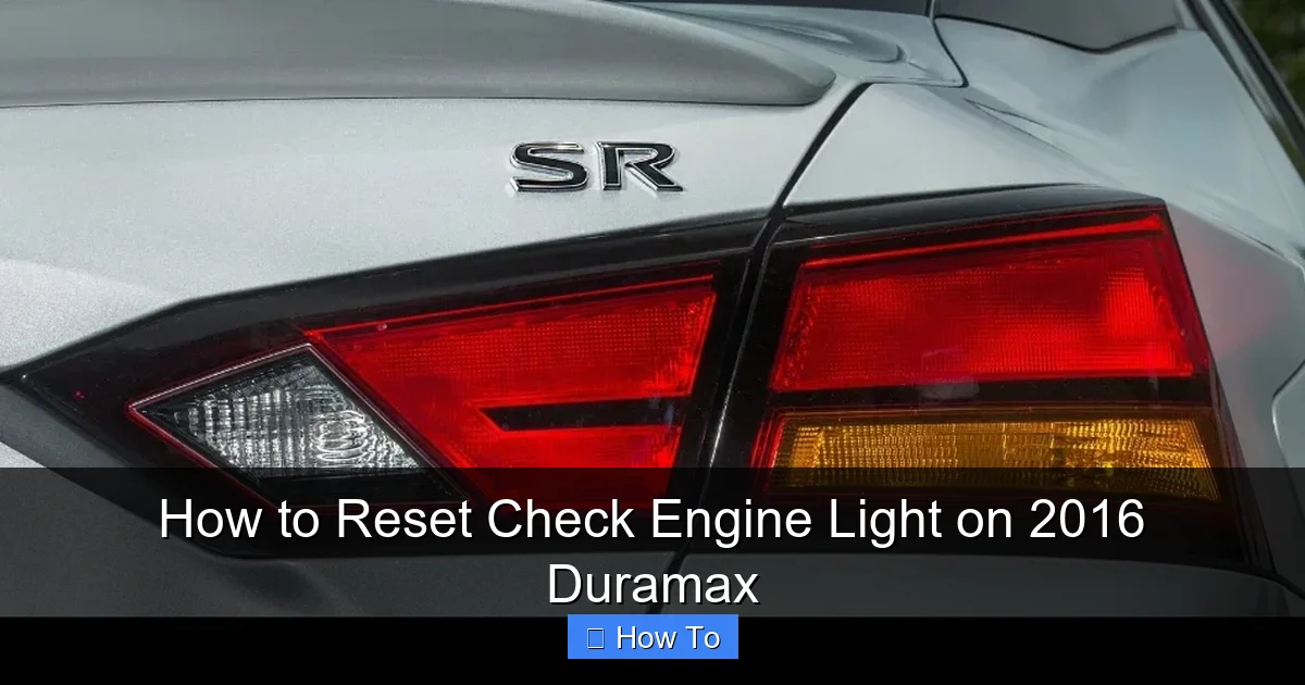 How to Reset Check Engine Light on 2016 Duramax