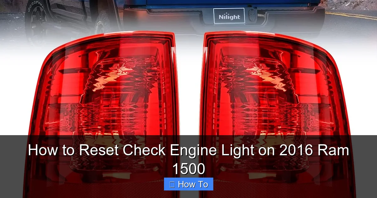 How to Reset Check Engine Light on 2016 Ram 1500