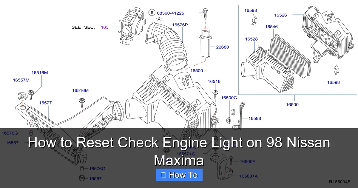 How to Reset Check Engine Light on 98 Nissan Maxima