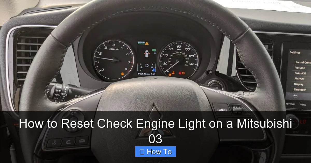 How to Reset Check Engine Light on a Mitsubishi 03