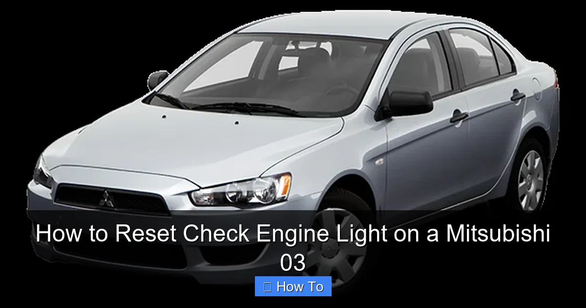 How to Reset Check Engine Light on a Mitsubishi 03