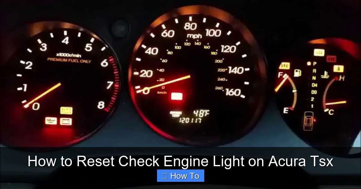 How to Reset Check Engine Light on Acura Tsx