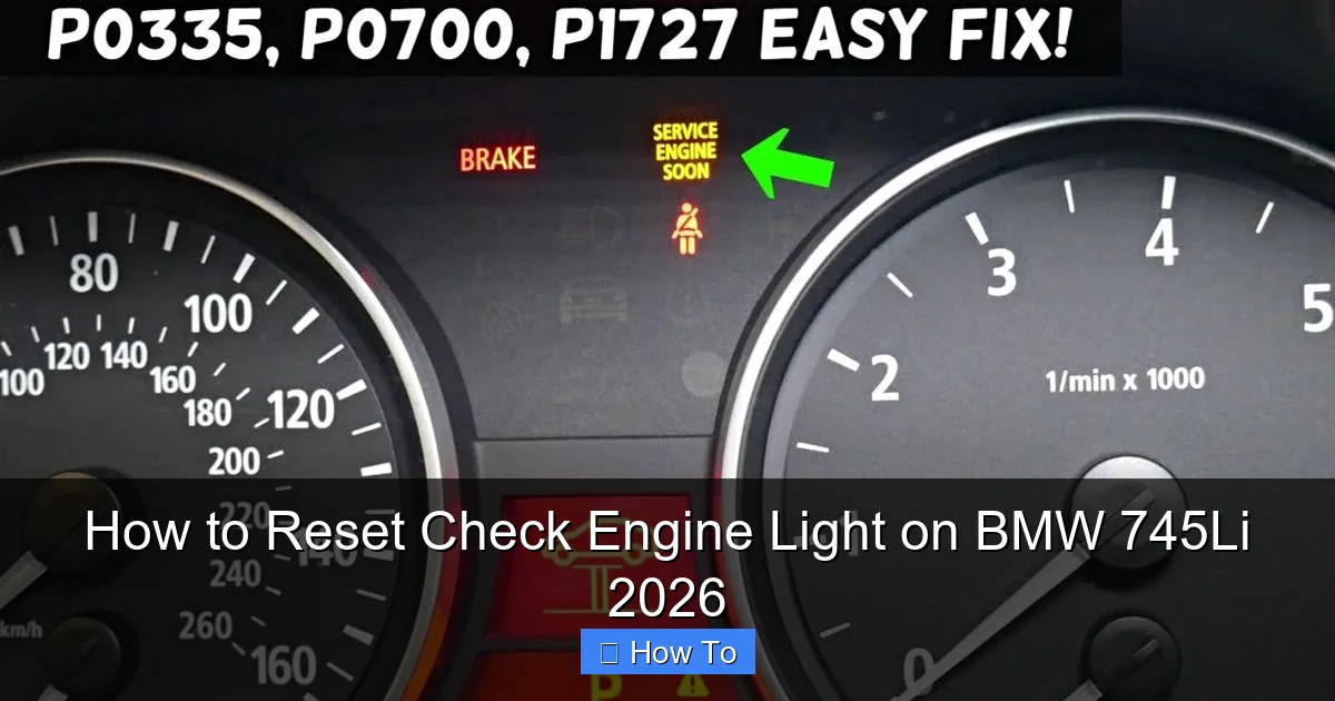 How to Reset Check Engine Light on BMW 745Li 2026