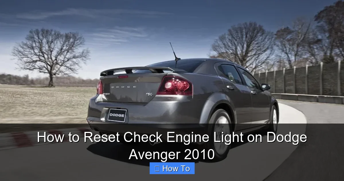 How to Reset Check Engine Light on Dodge Avenger 2010