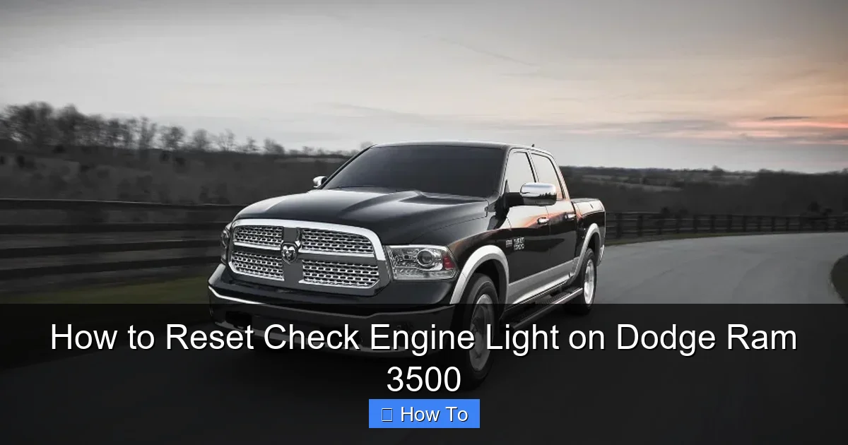 How to Reset Check Engine Light on Dodge Ram 3500