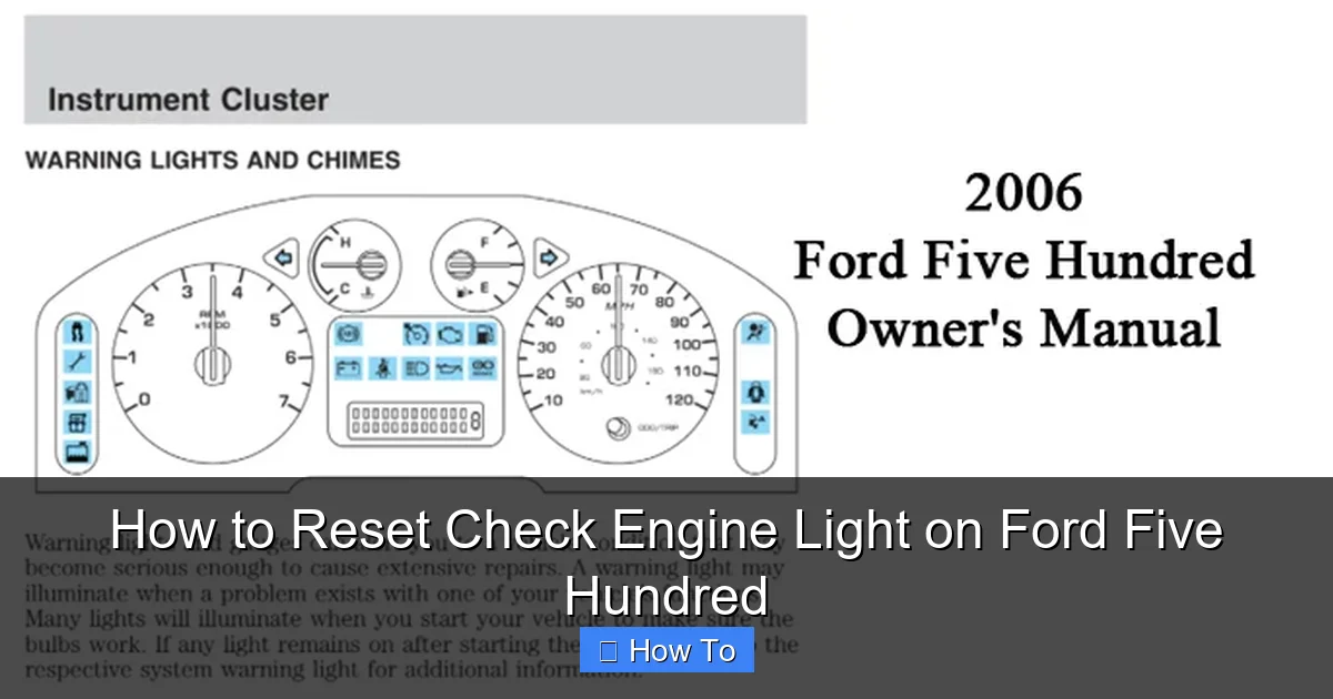 How to Reset Check Engine Light on Ford Five Hundred