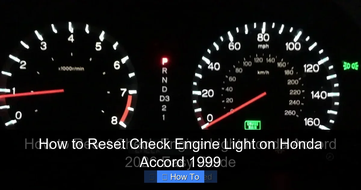 How to Reset Check Engine Light on Honda Accord 1999