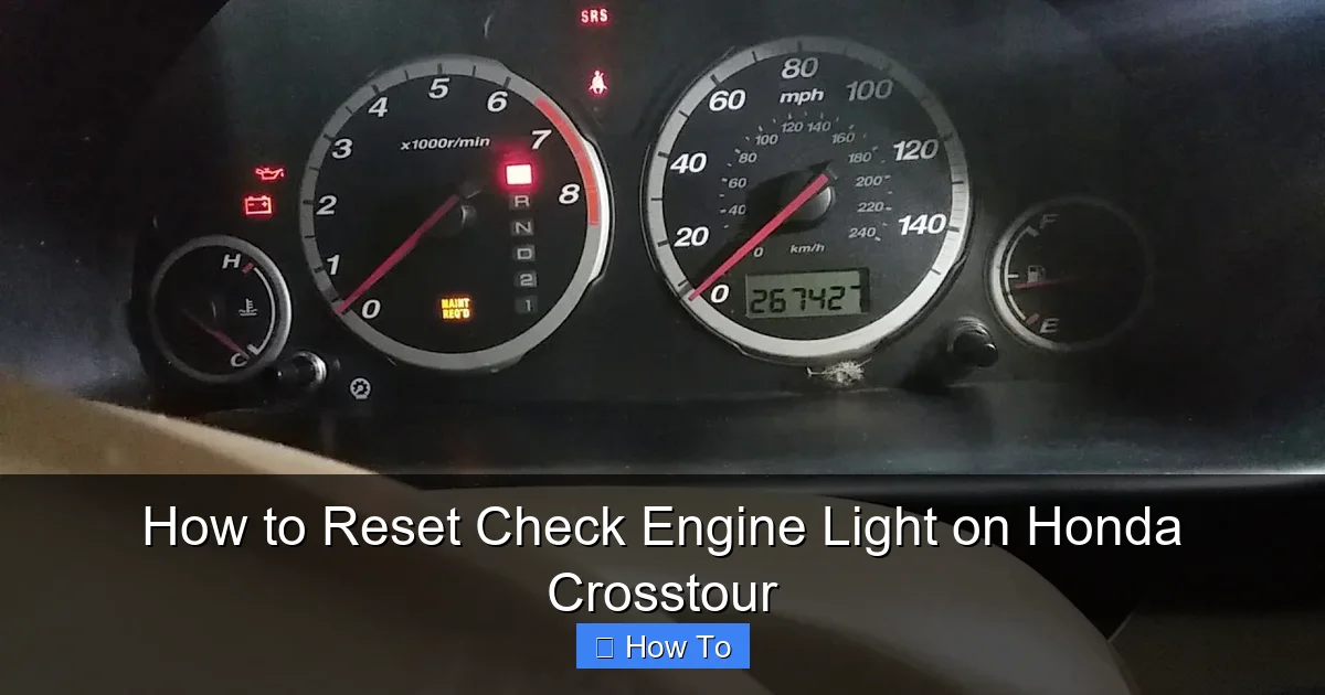 How to Reset Check Engine Light on Honda Crosstour