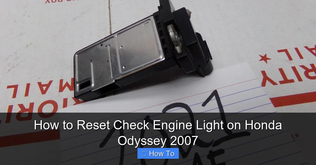 How to Reset Check Engine Light on Honda Odyssey 2007
