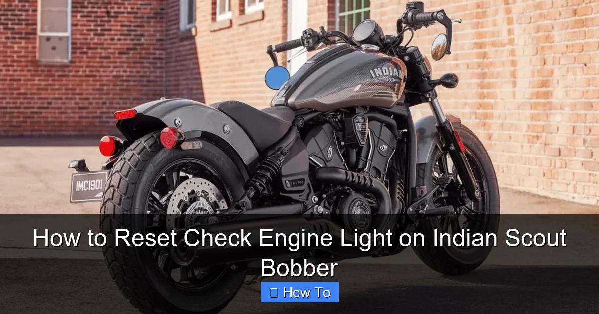 How to Reset Check Engine Light on Indian Scout Bobber