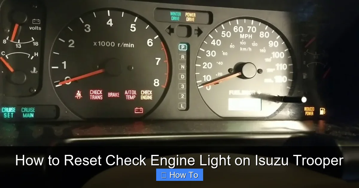 How to Reset Check Engine Light on Isuzu Trooper