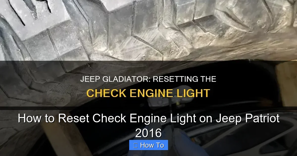 How to Reset Check Engine Light on Jeep Patriot 2016