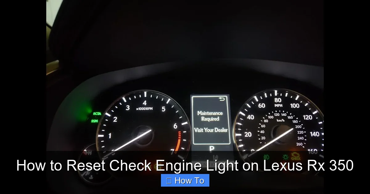 How to Reset Check Engine Light on Lexus Rx 350