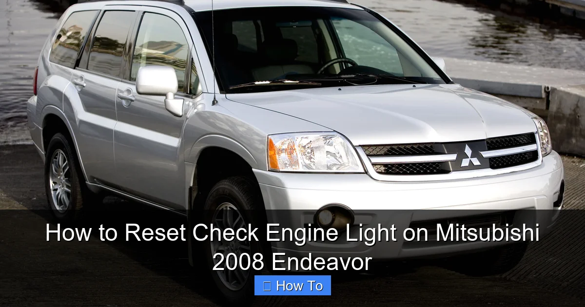 How to Reset Check Engine Light on Mitsubishi 2008 Endeavor