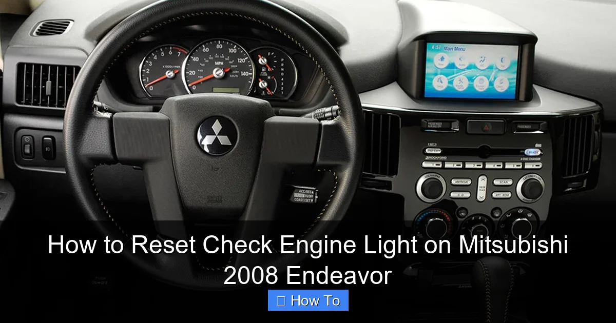 How to Reset Check Engine Light on Mitsubishi 2008 Endeavor