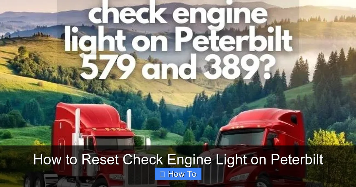 How to Reset Check Engine Light on Peterbilt
